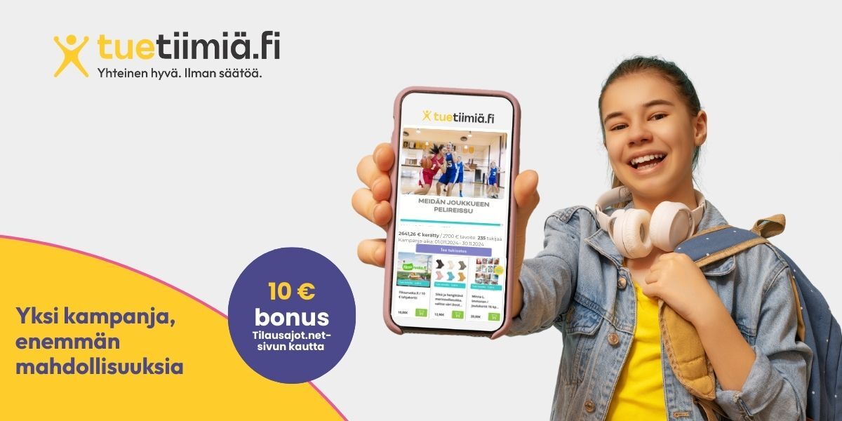 Tue Tiimiä yhteistyömainos Tilausajot.net kanssa