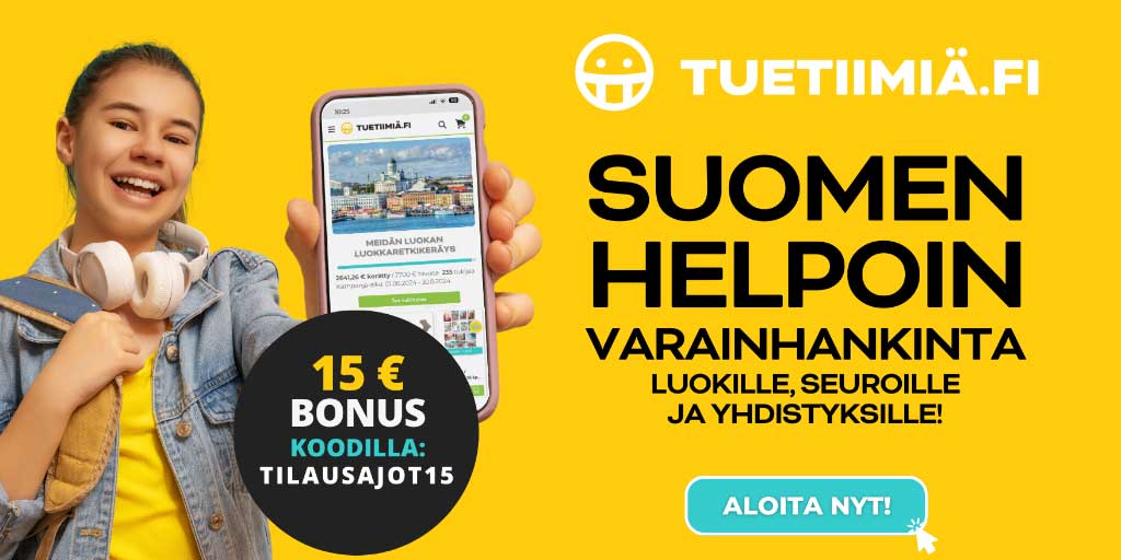 Tue Tiimiä yhteistyömainos Tilausajot.net kanssa